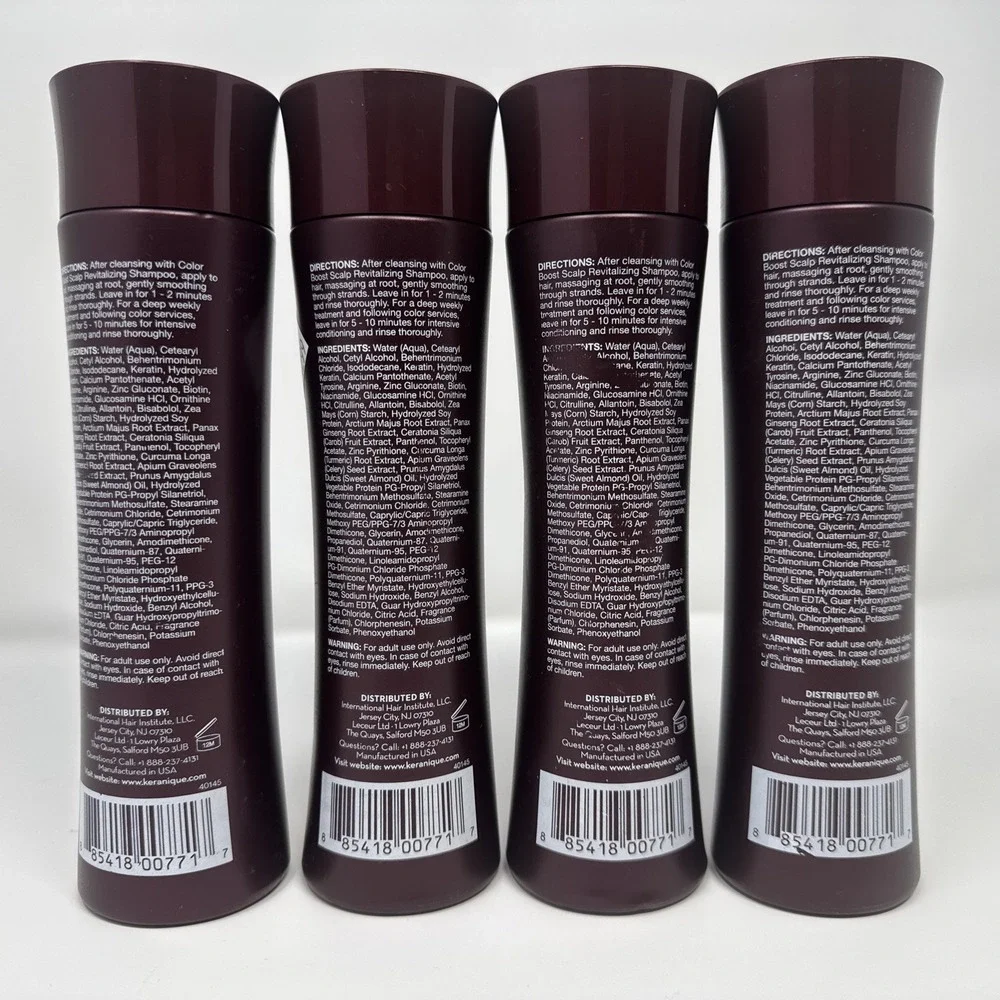 4 Pack Keranique Revitalizing Keratin Conditioner COLOR BOOST Hair Growth 8 oz